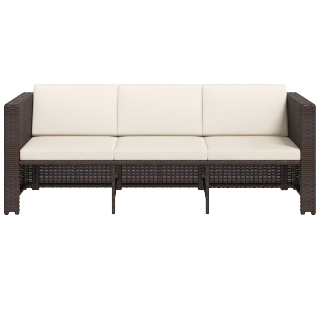 Salon de jardin 4 pcs avec coussins Résine tressée Marron - XIOS