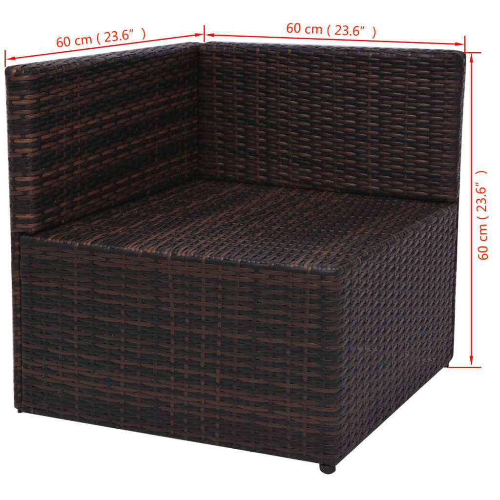 Salon de jardin 5 pcs avec coussins Résine tressée Marron - XIOS