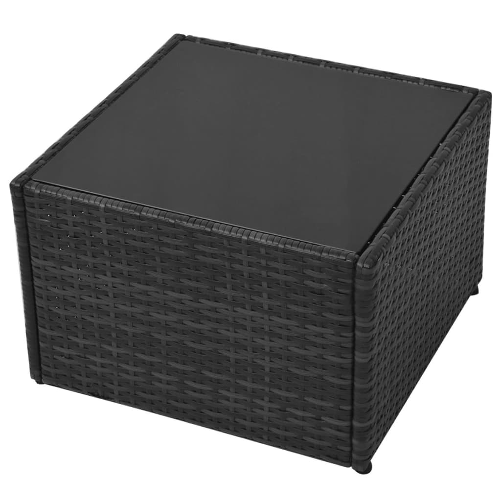 Salon de jardin 5 pcs avec coussins résine tressée noir - XIOS