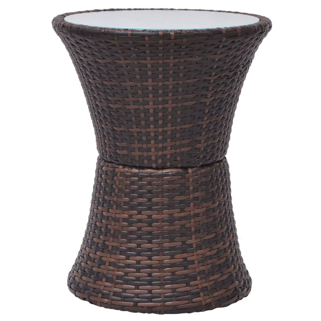 Mobilier de bistro 3 pcs avec coussins Résine tressée Marron - XIOS