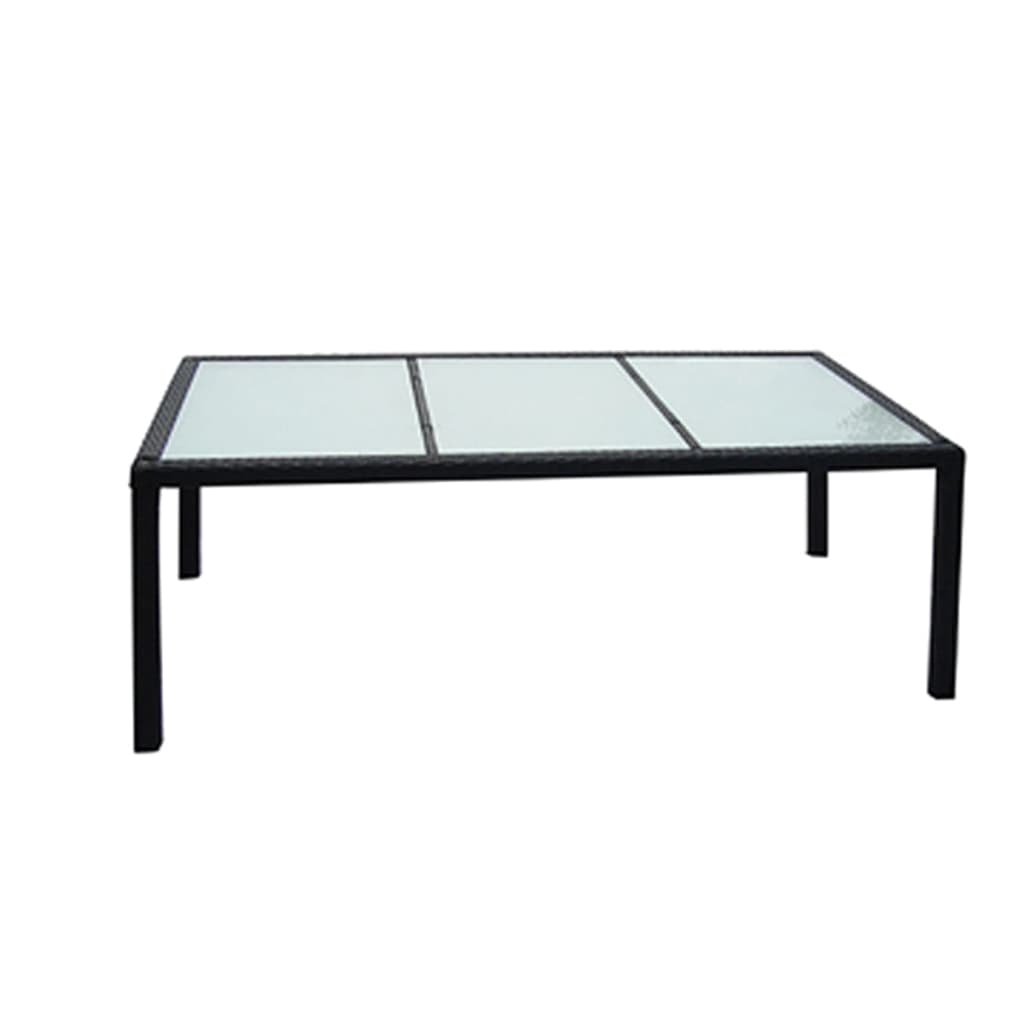 Ensemble à manger d'extérieur 9pcs coussins résine tressée noir - XIOS