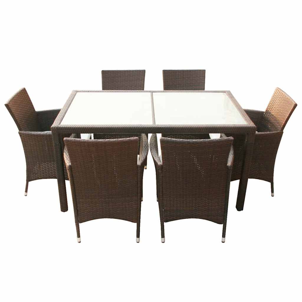 Ensemble à manger d'extérieur 7 pcs et coussins Résine tressée - XIOS