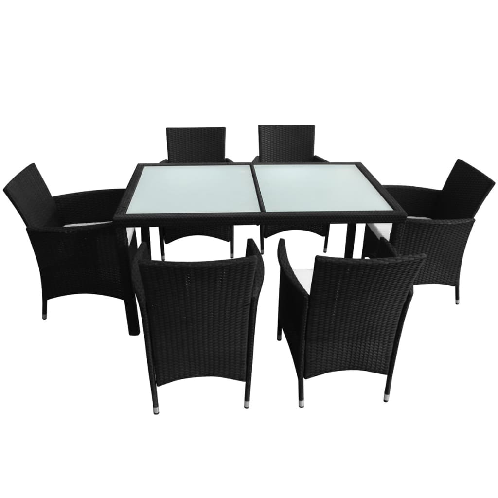 Ensemble à manger d'extérieur 7 pcs et coussins résine tressée - XIOS