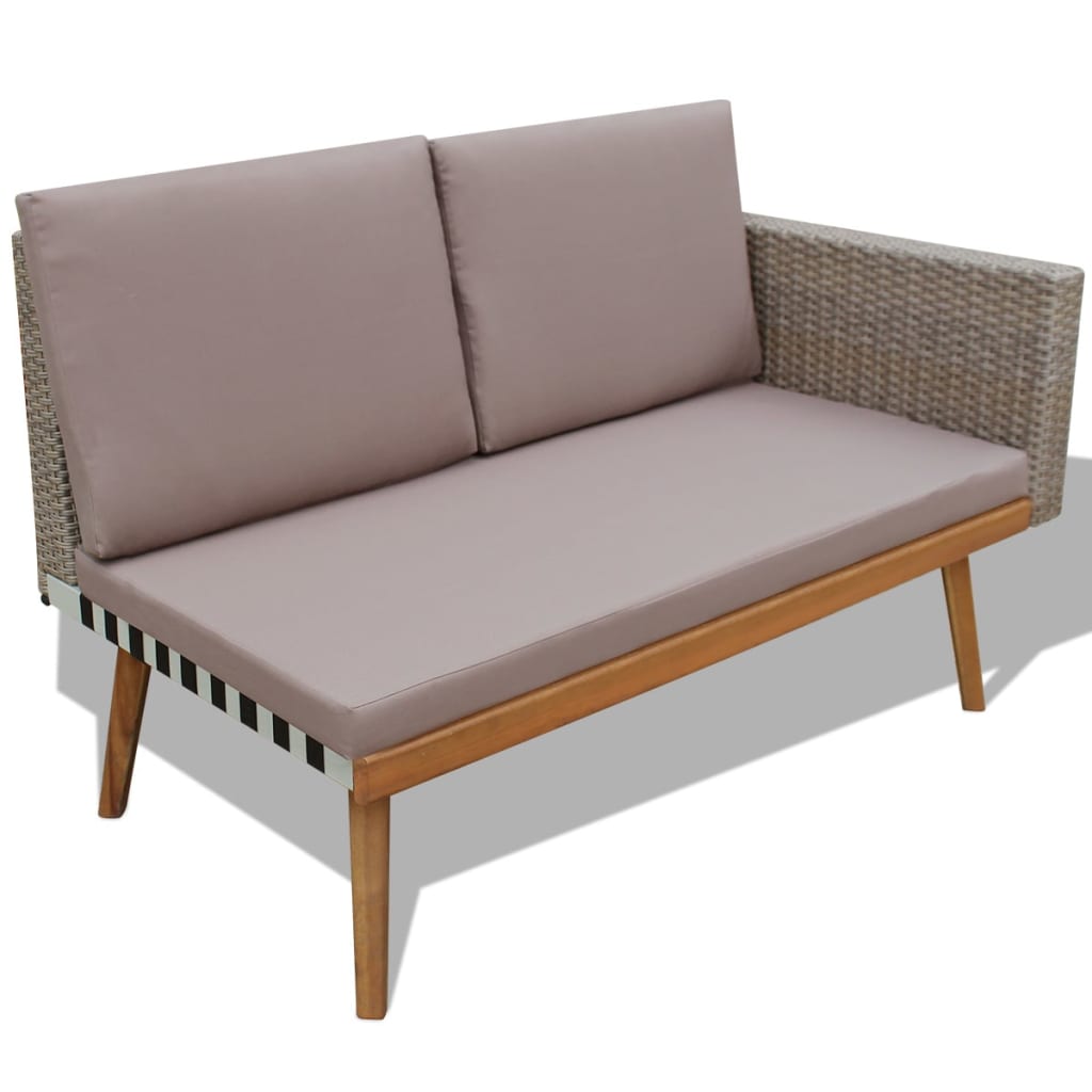 Salon de jardin 4 pcs avec coussins Résine tressée Gris - XIOS