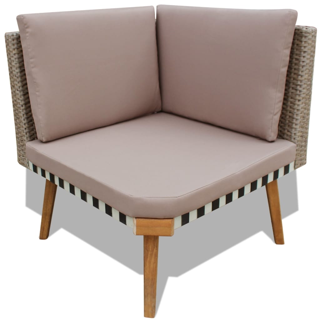 Salon de jardin 4 pcs avec coussins Résine tressée Gris - XIOS