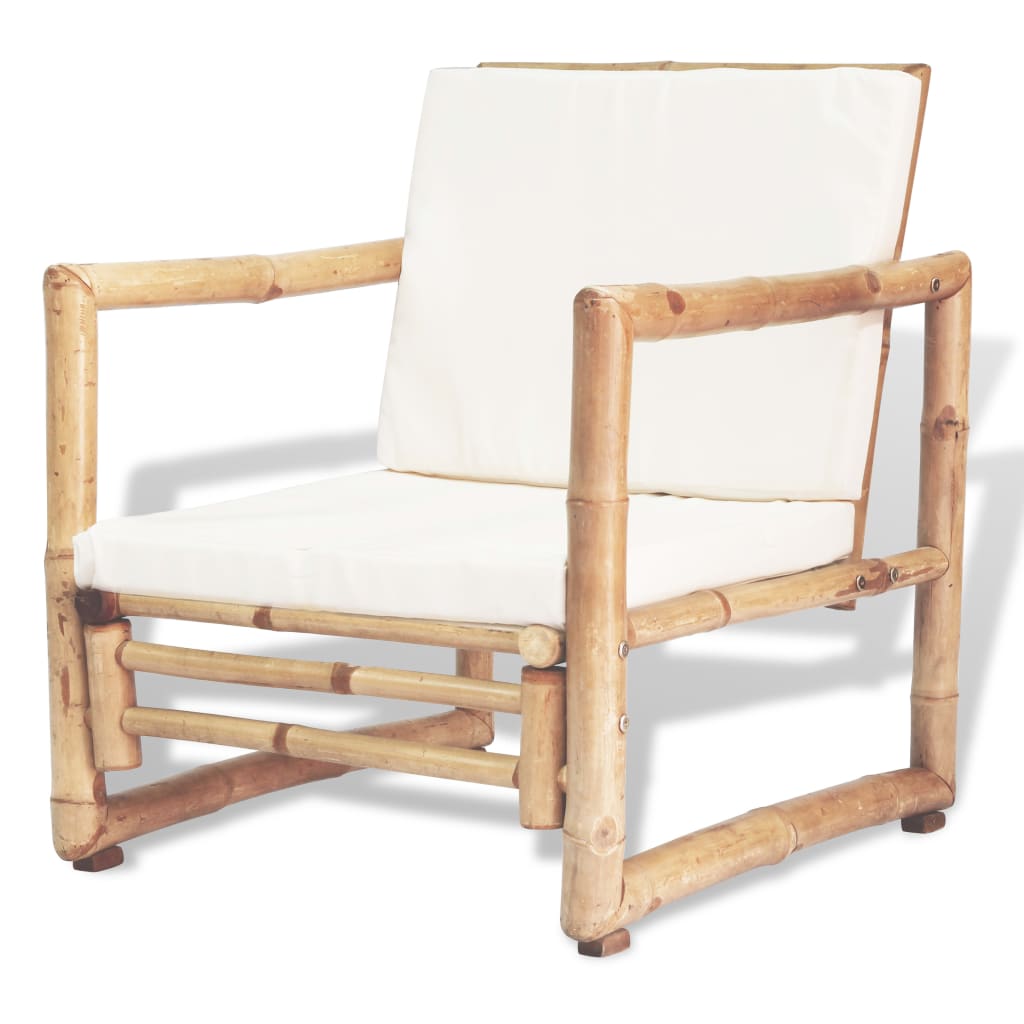 Salon de jardin 4 pcs avec coussins Bambou - XIOS