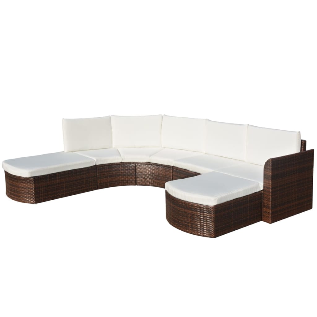 Salon de jardin 4 pcs avec coussins Résine tressée Marron - XIOS