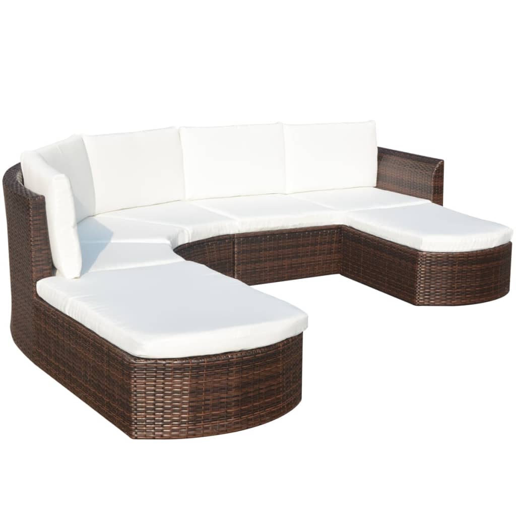 Salon de jardin 4 pcs avec coussins Résine tressée Marron - XIOS