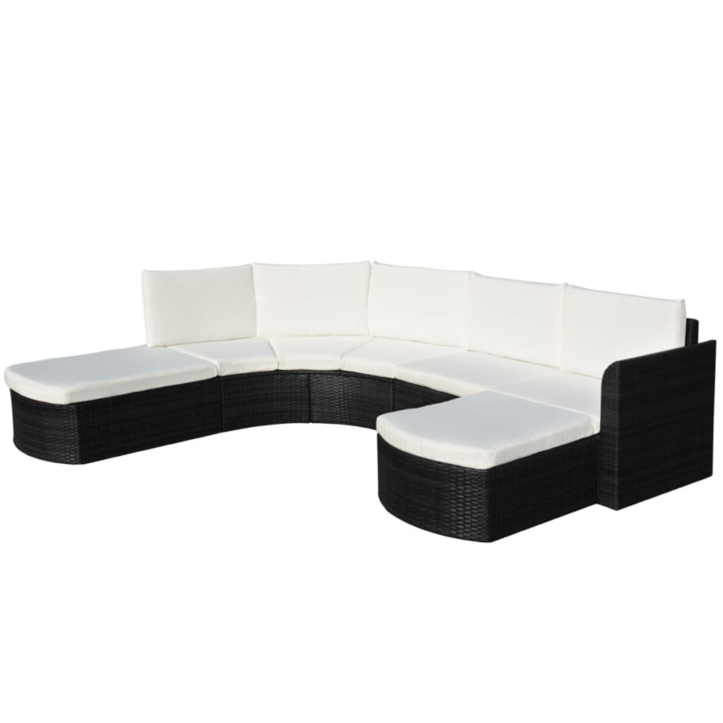 Salon de jardin 4 pcs avec coussins Résine tressée Noir - XIOS