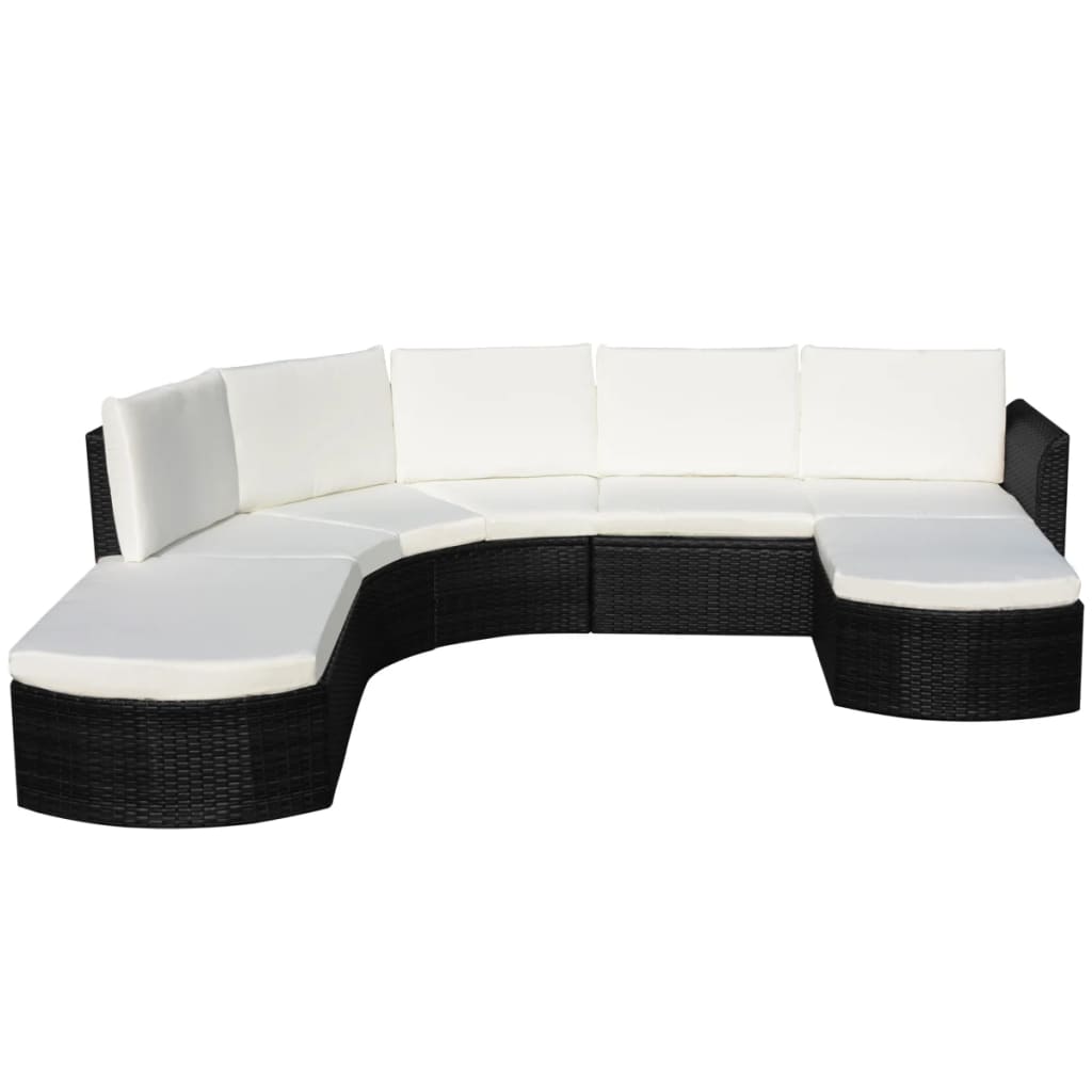 Salon de jardin 4 pcs avec coussins Résine tressée Noir - XIOS