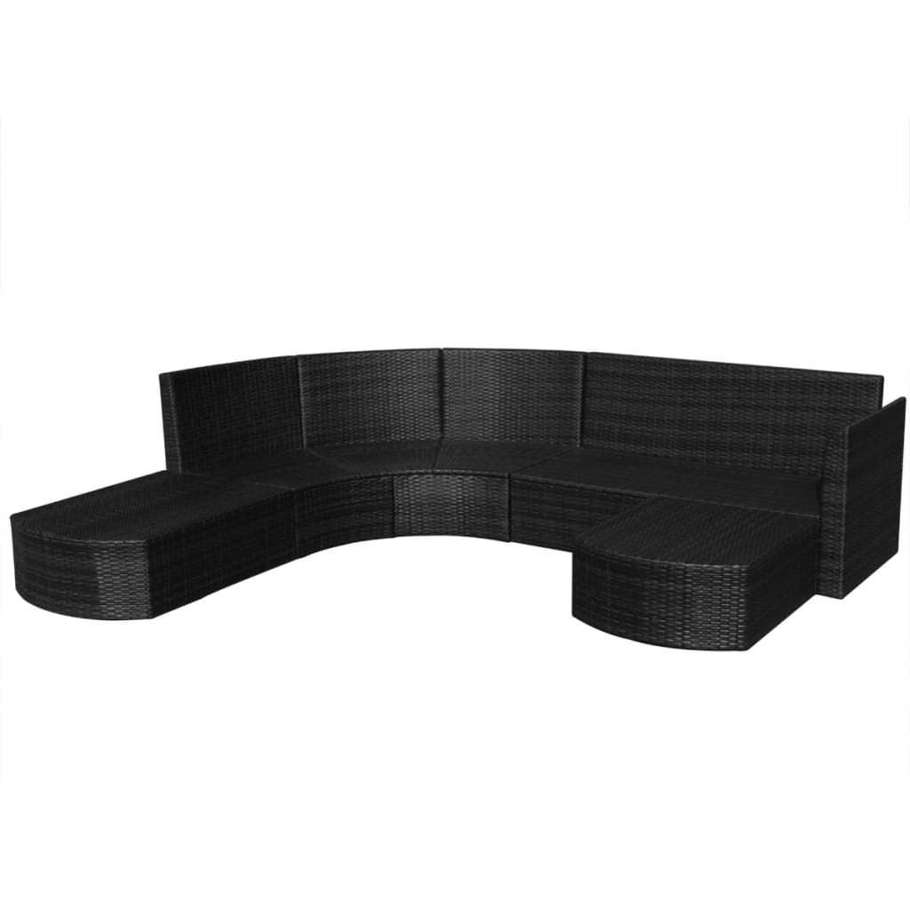 Salon de jardin 4 pcs avec coussins Résine tressée Noir - XIOS