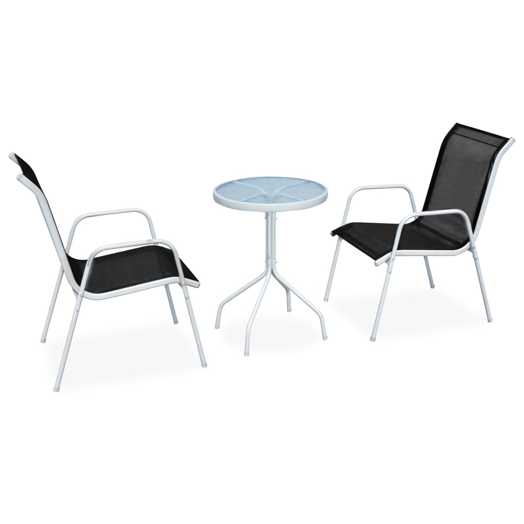 Ensemble de bistro 3 pcs Acier Noir - XIOS