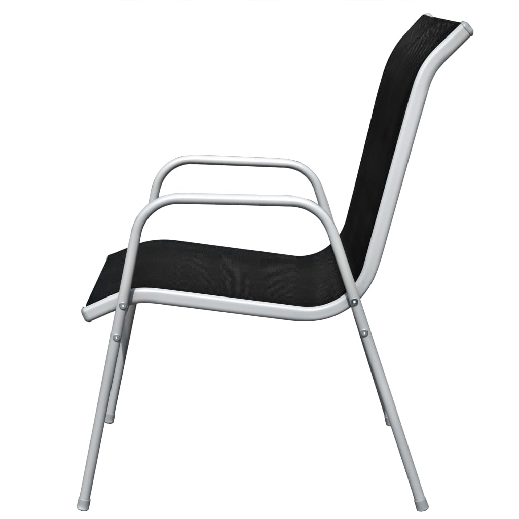 Ensemble à manger d'extérieur 5 pcs Acier Noir - XIOS