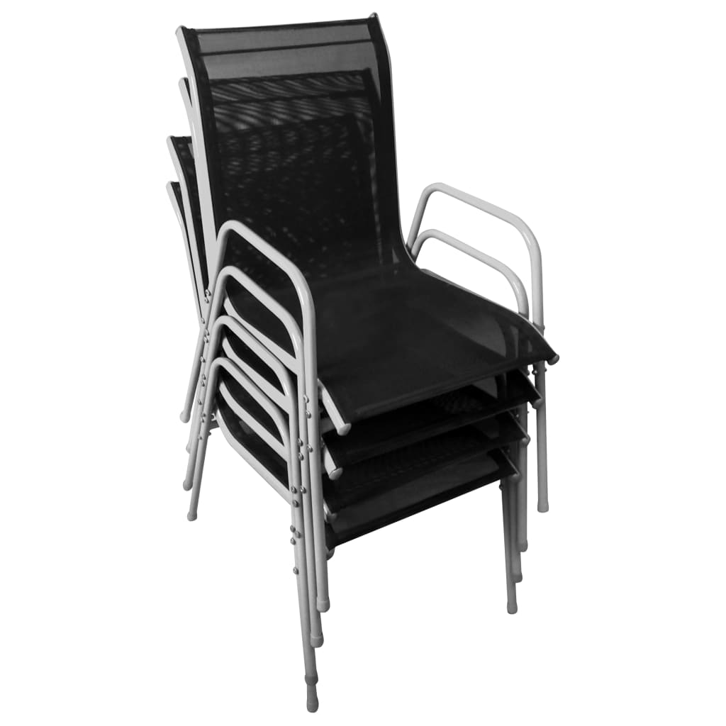 Ensemble à manger d'extérieur 5 pcs Acier Noir - XIOS