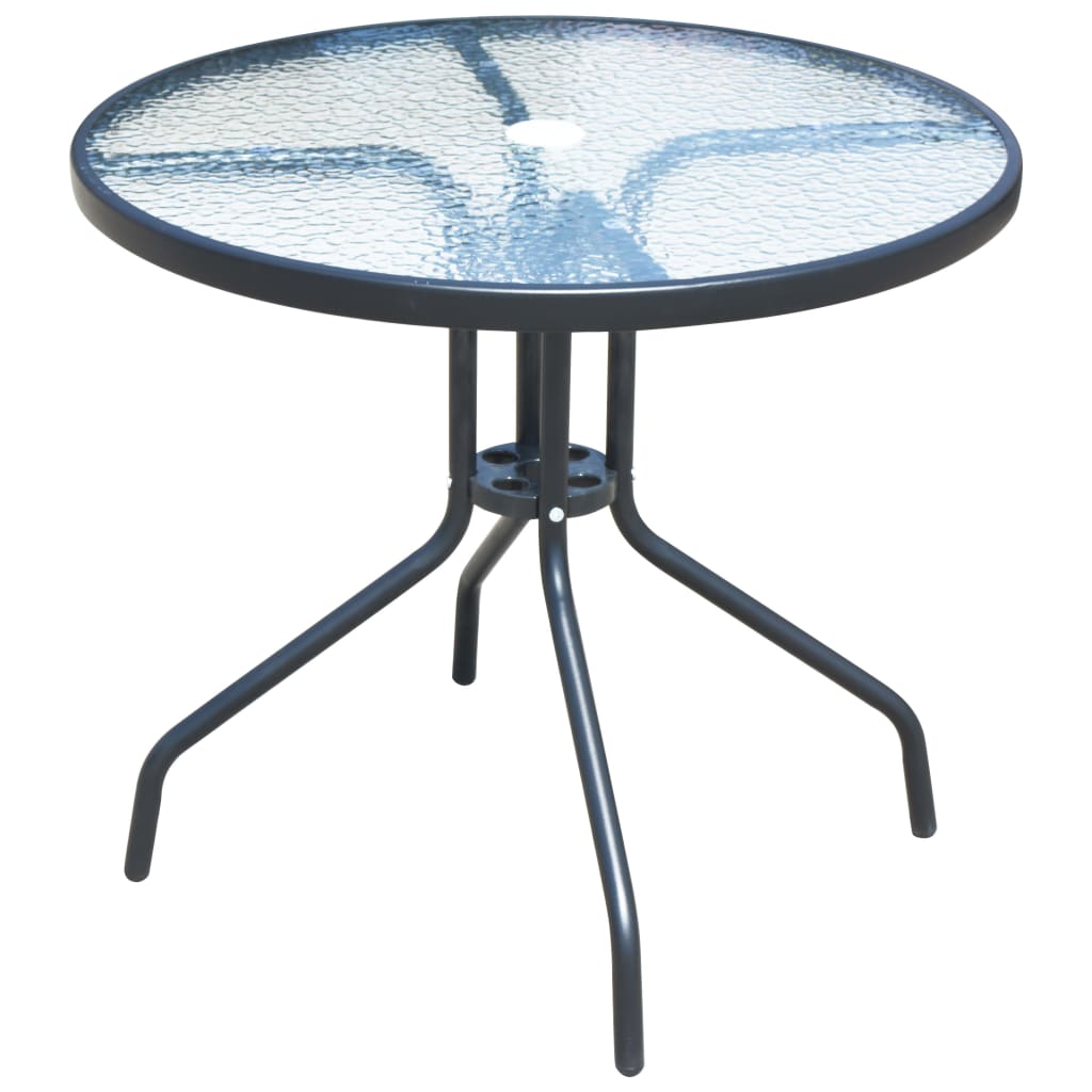 Mobilier de salle à manger d'extérieur 5 pcs Acier Noir - XIOS