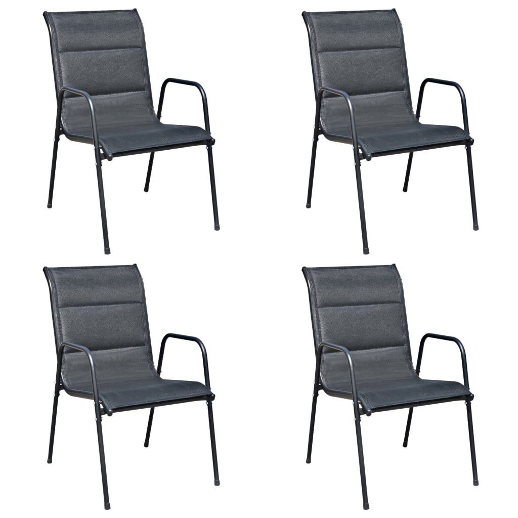 Mobilier de salle à manger d'extérieur 5 pcs Acier Noir - XIOS