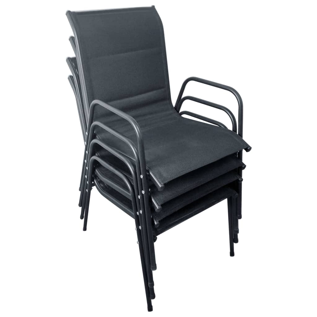 Mobilier de salle à manger d'extérieur 5 pcs Acier Noir - XIOS