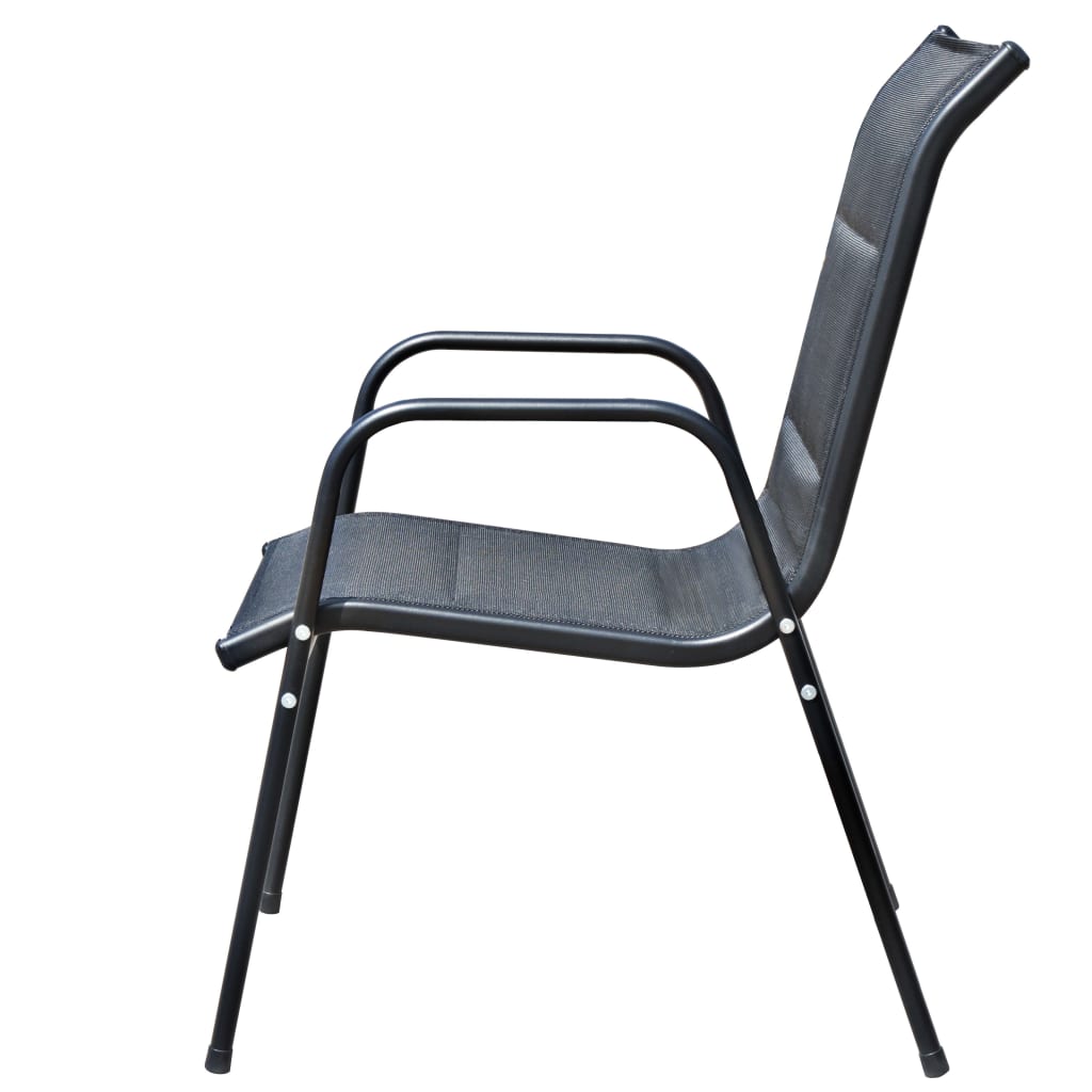Mobilier de salle à manger d'extérieur 5 pcs Acier Noir - XIOS