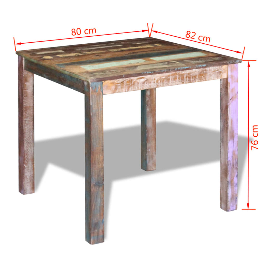 Table de salle à manger Bois de récupération massif 80x82x76 cm