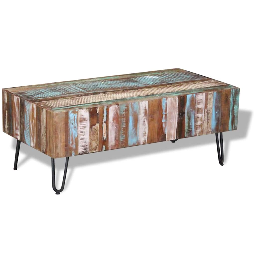 Table basse Bois massif de récupération 100x50x38 cm - XIOS