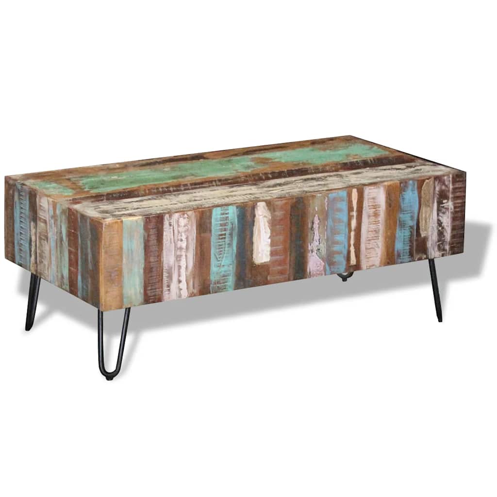 Table basse Bois massif de récupération 100x50x38 cm - XIOS