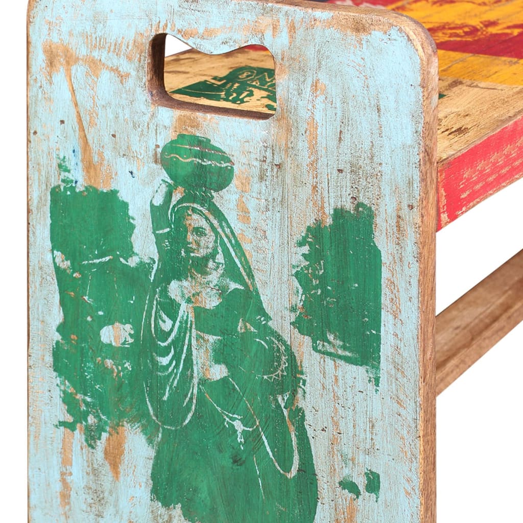 Banc Bois massif recyclé 100x30x50 cm - XIOS