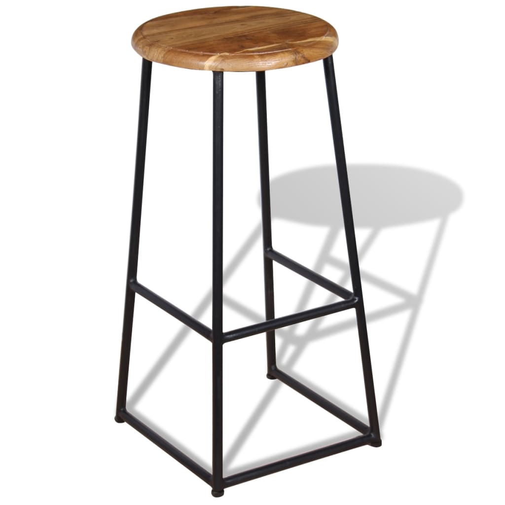 Tabourets de bar lot de 2 bois de teck massif - XIOS