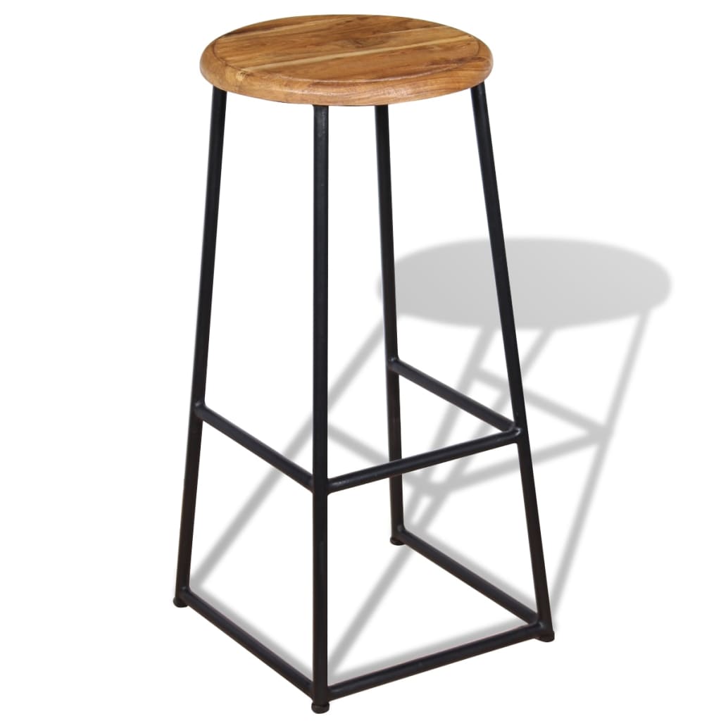 Tabourets de bar lot de 2 bois de teck massif - XIOS