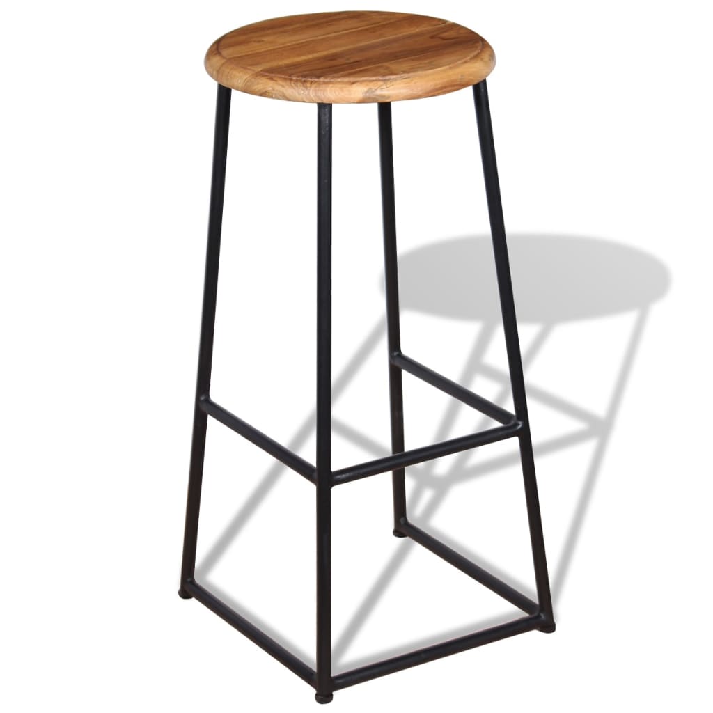 Tabourets de bar lot de 2 bois de teck massif - XIOS