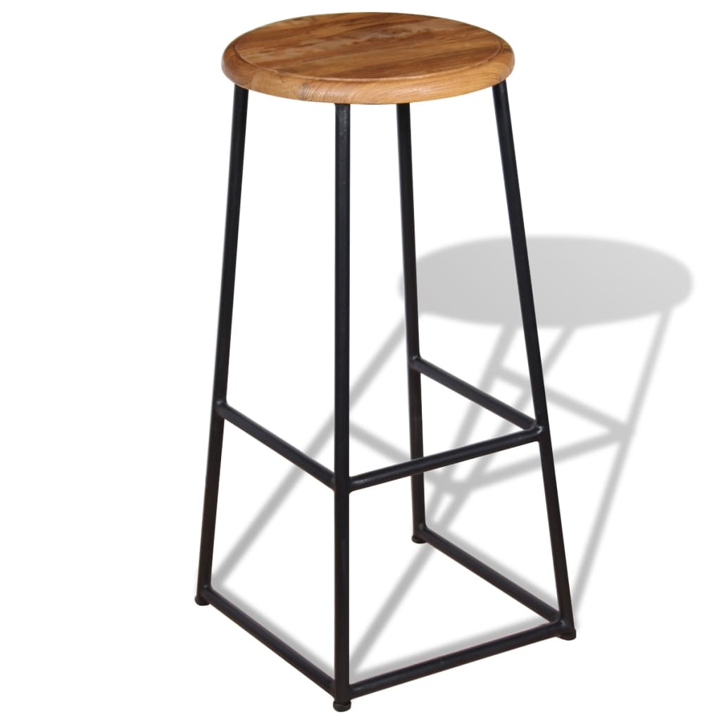 Tabourets de bar lot de 2 bois de teck massif - XIOS