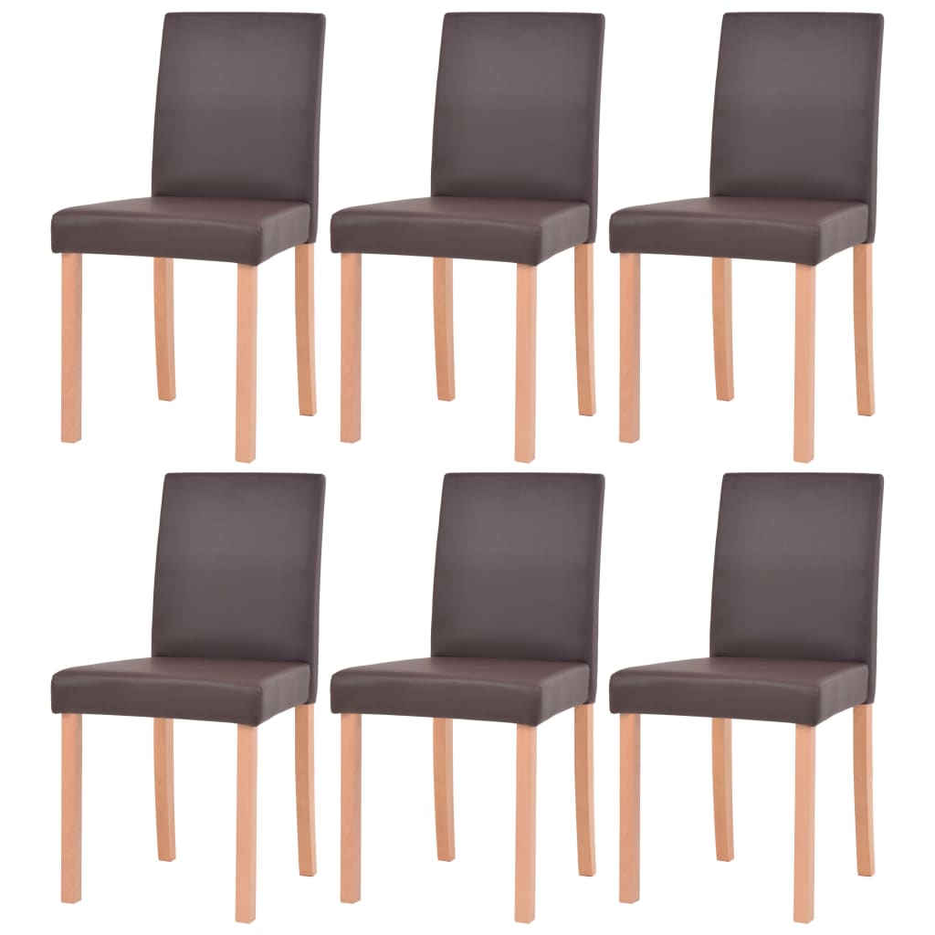 Table et chaises 7 pcs Cuir synthétique Chêne Marron - XIOS
