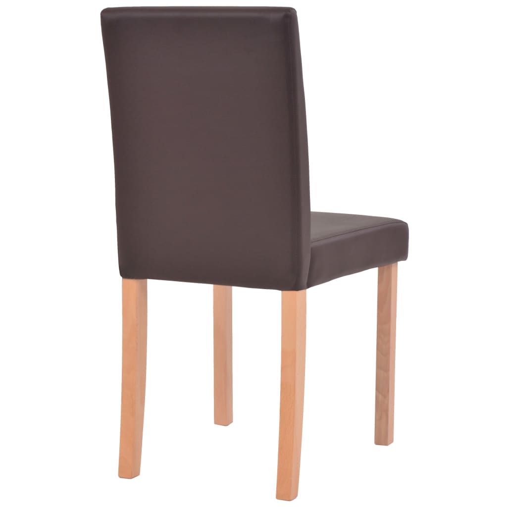 Table et chaises 7 pcs Cuir synthétique Chêne Marron - XIOS