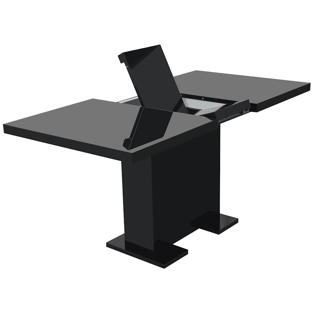 Table à manger extensible noir brillant
