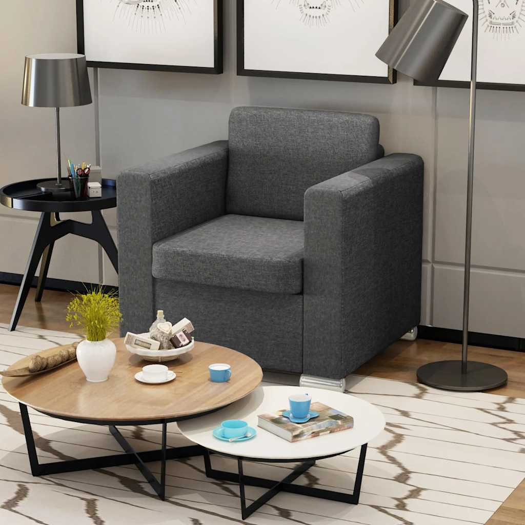 Fauteuil gris foncé tissu - XIOS