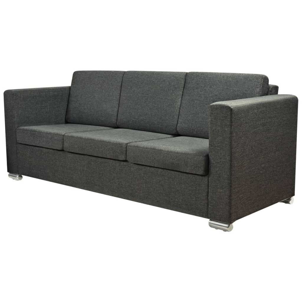 Canapé à 3 places Tissu Gris foncé - XIOS