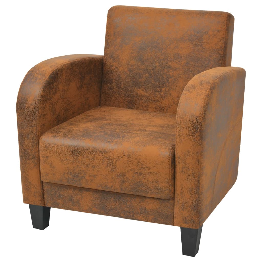 Fauteuil Marron Similicuir daim - XIOS