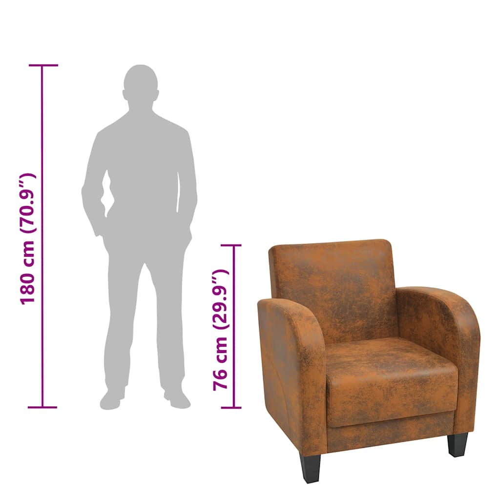 Fauteuil Marron Similicuir daim - XIOS