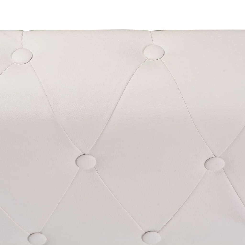 Canapé d'angle Chesterfield 5 plc Cuir artificiel Blanc
