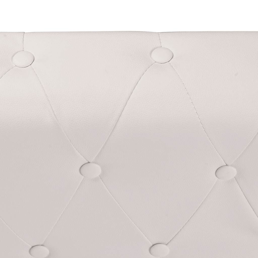 Canapé d'angle Chesterfield 5 plc Cuir artificiel Blanc