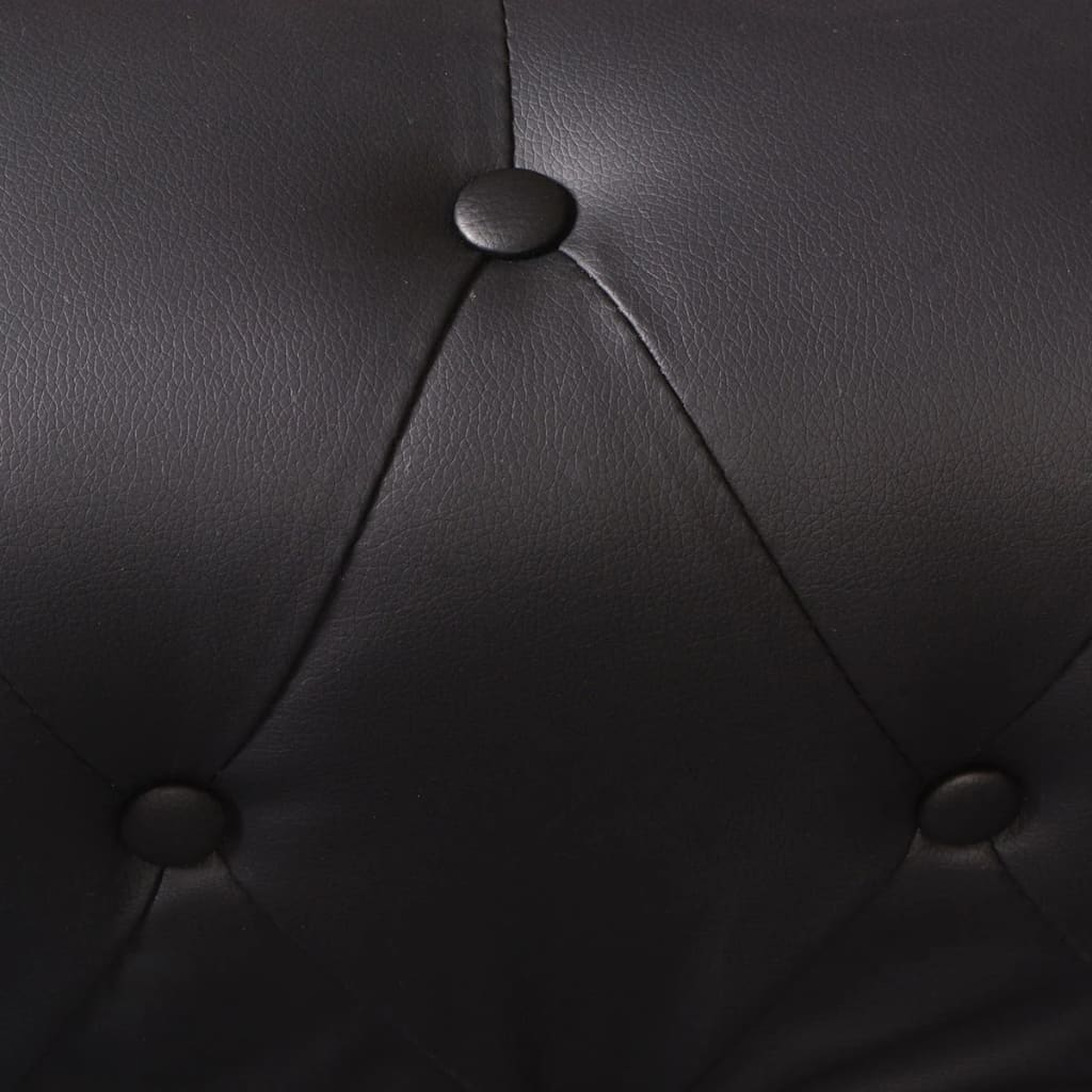Canapé d'angle Chesterfield 6 places Cuir synthétique Noir - XIOS