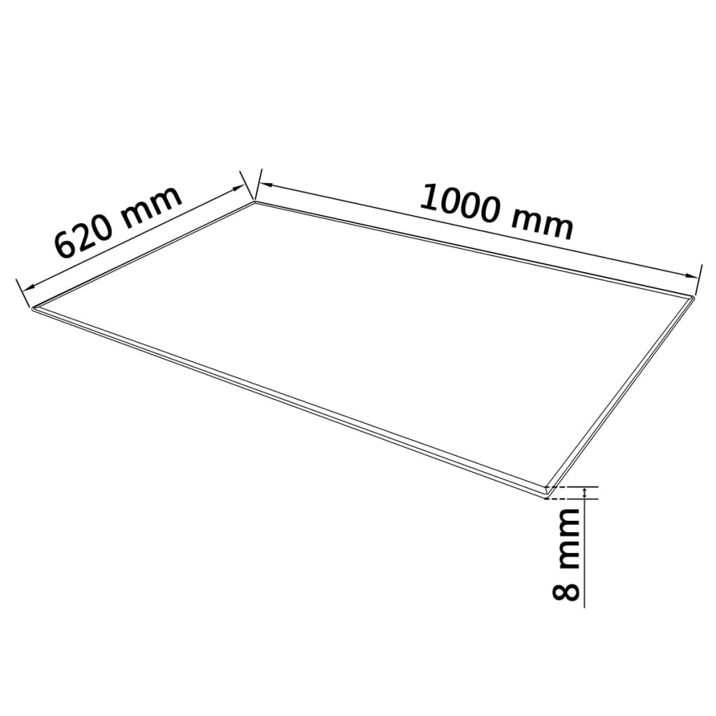 Dessus de table rectangulaire en verre trempé 1000 x 620 mm - XIOS