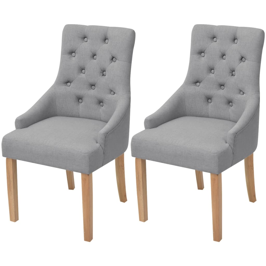 Chaises à manger lot de 2 gris clair tissu - XIOS