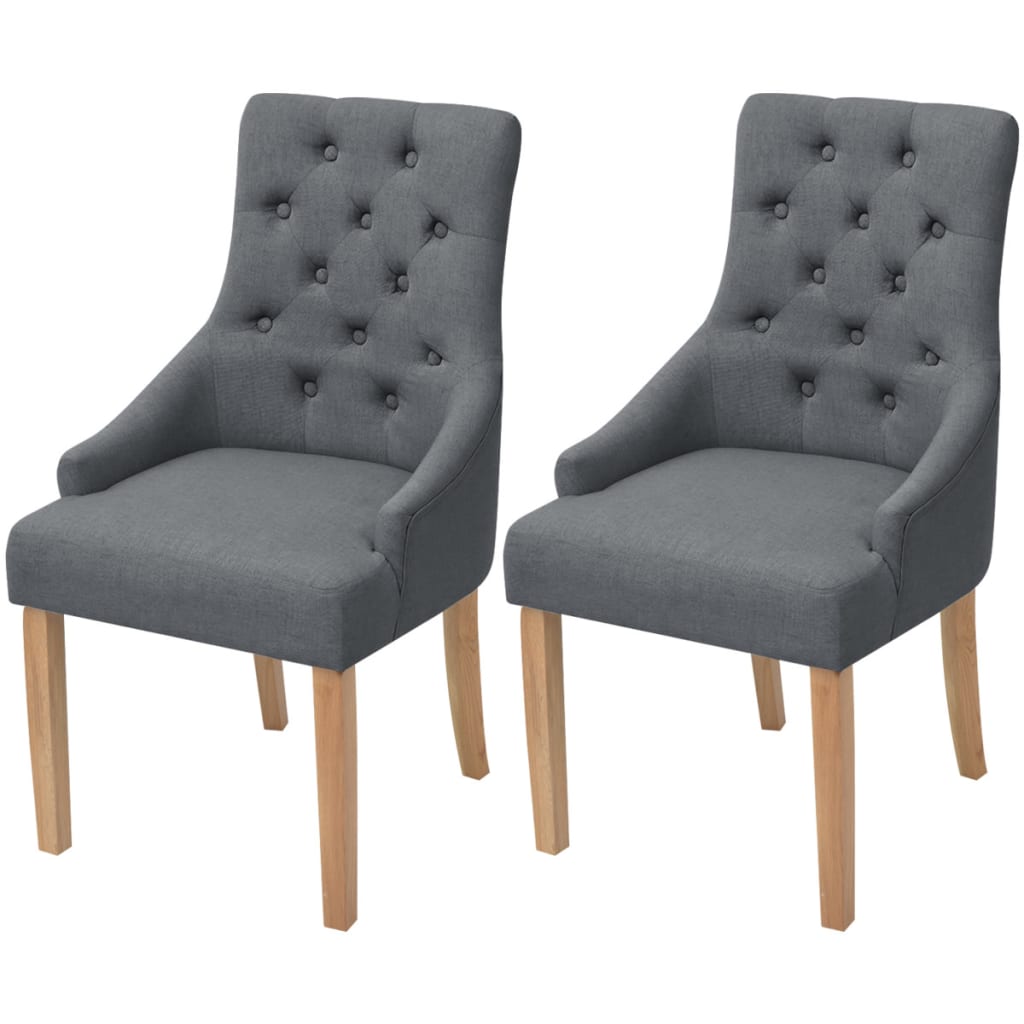 Chaises à manger lot de 2 gris foncé tissu - XIOS