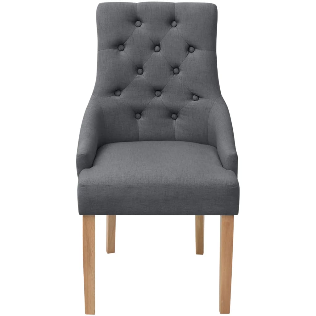 Chaises à manger lot de 2 gris foncé tissu - XIOS