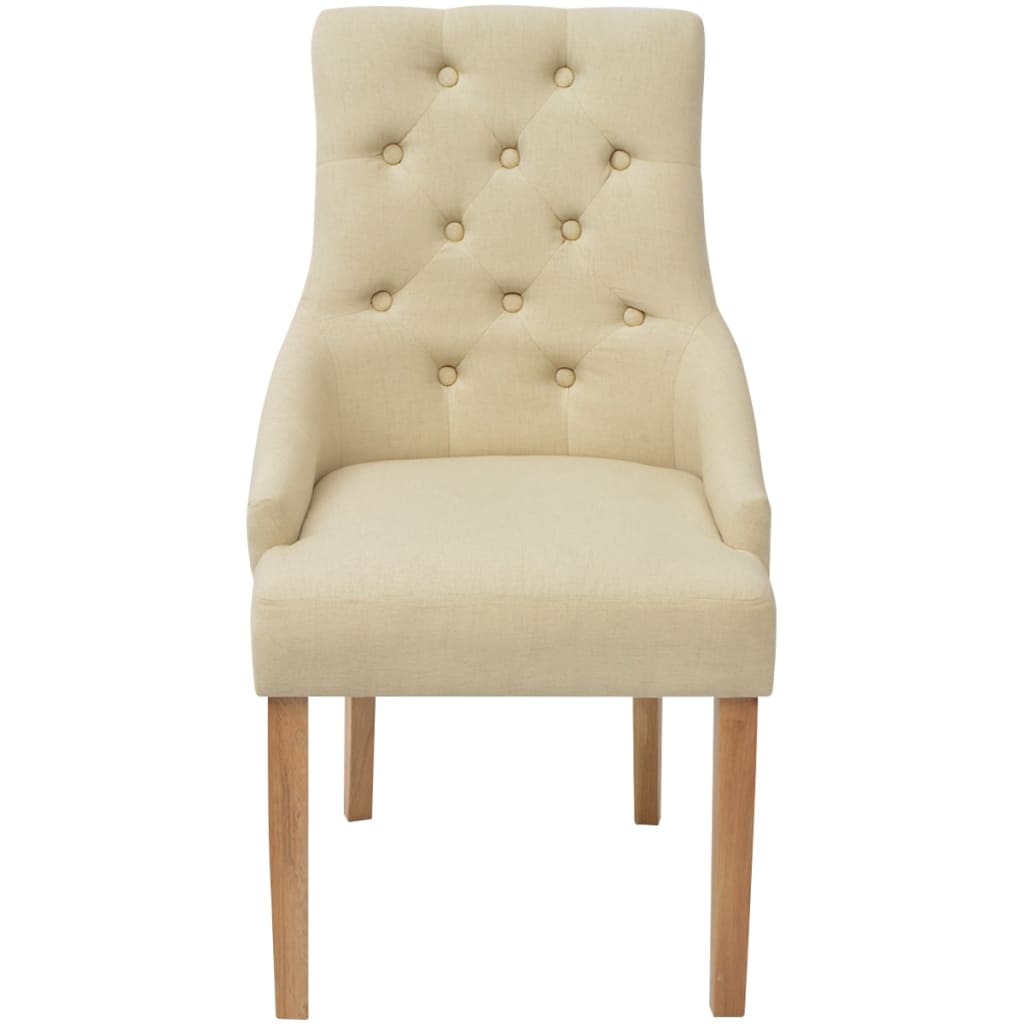Chaises à manger lot de 2 crème tissu - XIOS