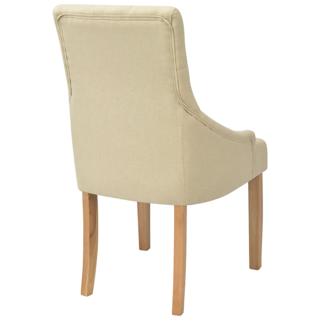 Chaises à manger lot de 2 crème tissu - XIOS