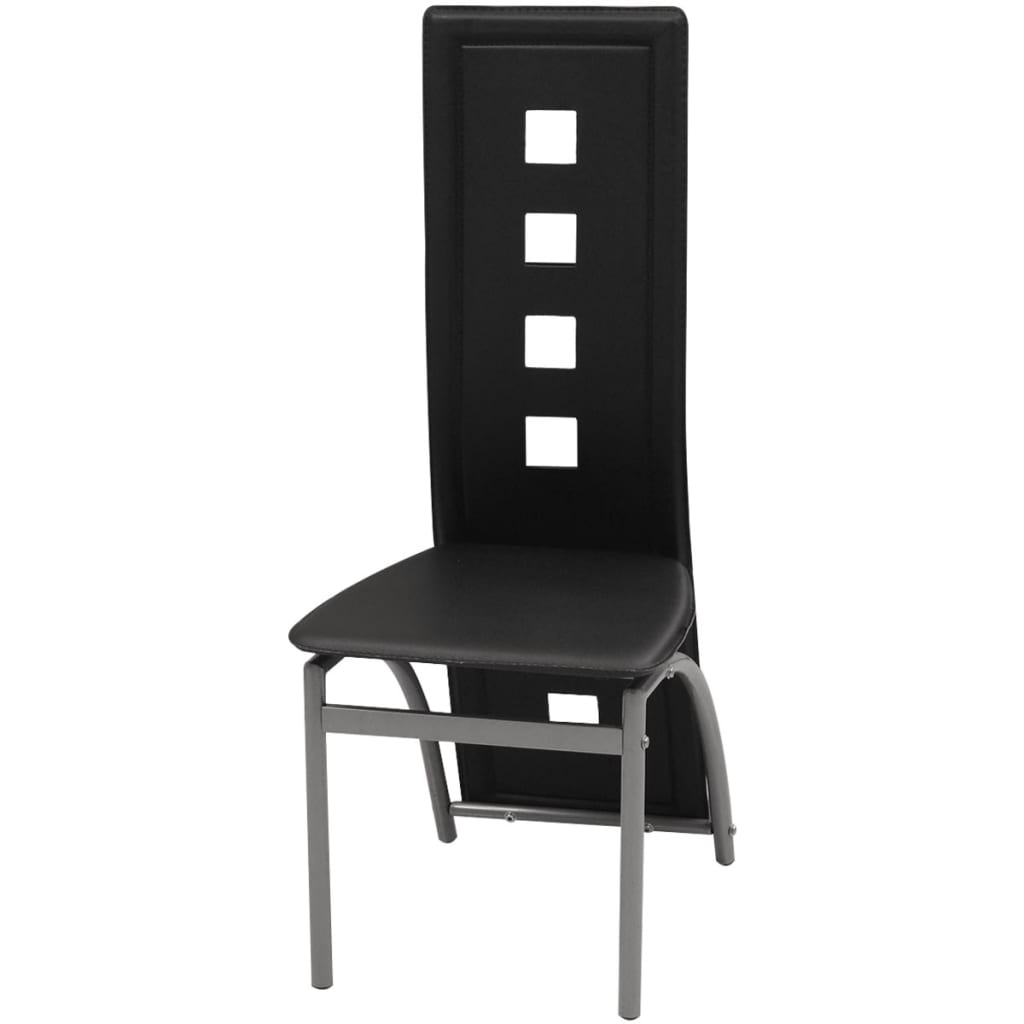 Chaises à manger lot de 4 noir similicuir - XIOS