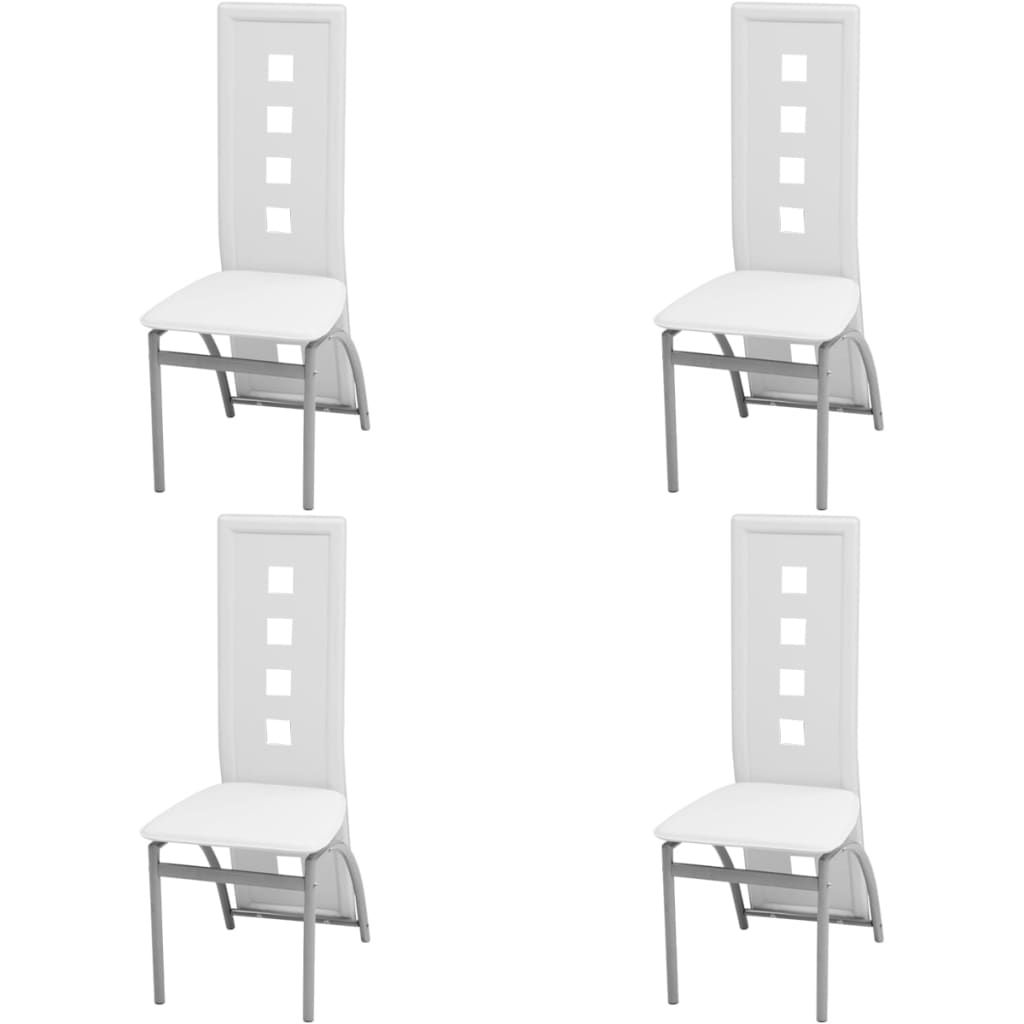 Chaises à manger lot de 4 blanc similicuir - XIOS