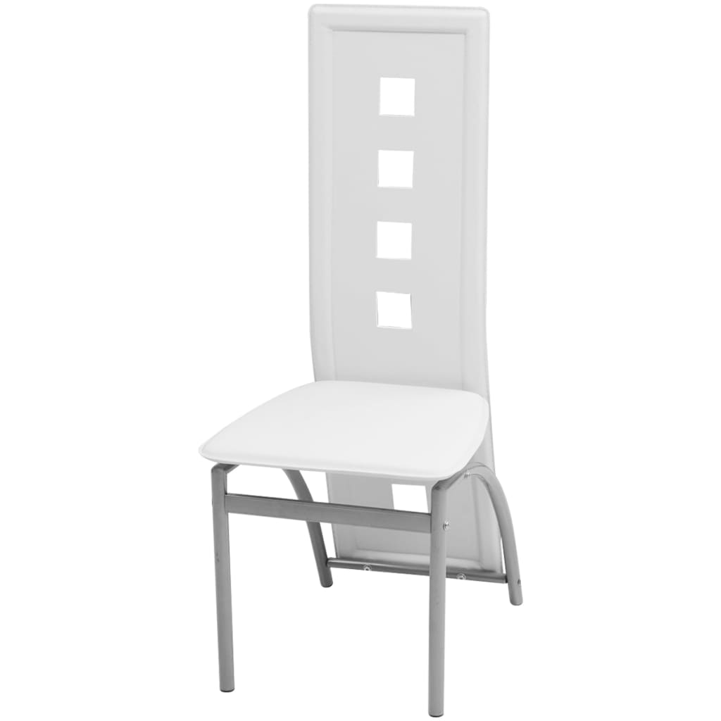 Chaises à manger lot de 4 blanc similicuir - XIOS