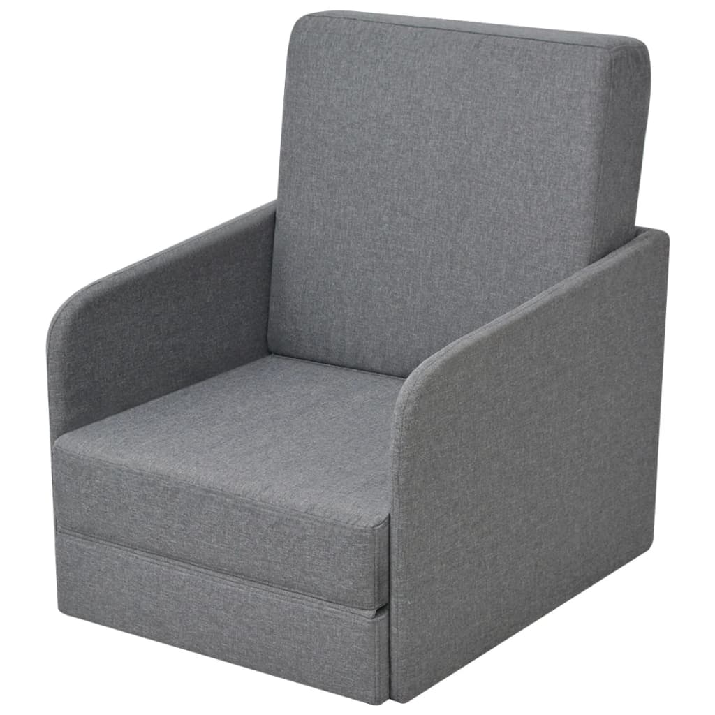 Fauteuil convertible gris clair tissu - XIOS